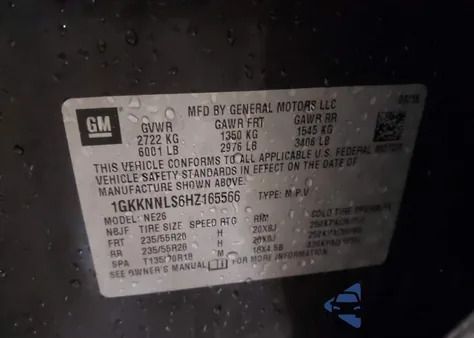 2017 GMC Acadia Slt-2 z USA, uszkodzony, nr VIN 1GKKNNLS6HZ165566